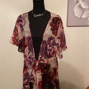 Purple hi-lo kimono (necklace not included)